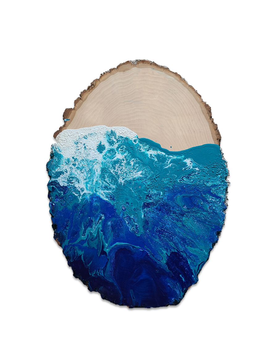 Ocean Marble on Wood